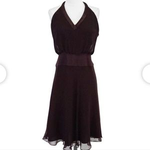 Laundry by Shelli Segal Plum Silk Chiffon Halter Dress, Size 0